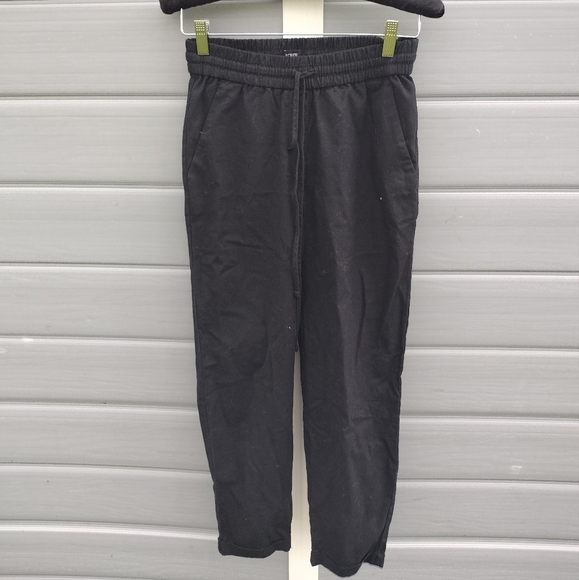 J. Crew Factory Linen Cotton Blend Drawstring Pants Black AW839 Womens 0 - Picture 1 of 7